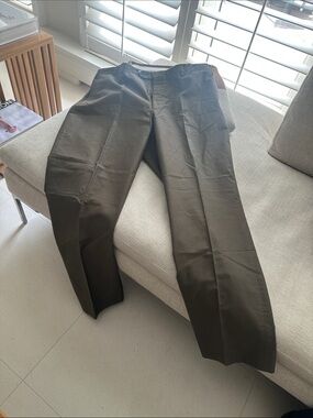 Corneliani Olive Chinos — Tailored Straight-Leg